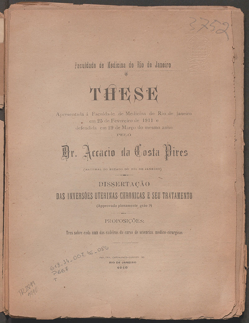 Imagem da obra Das inversões uterinas chronicas e seu tratamento
