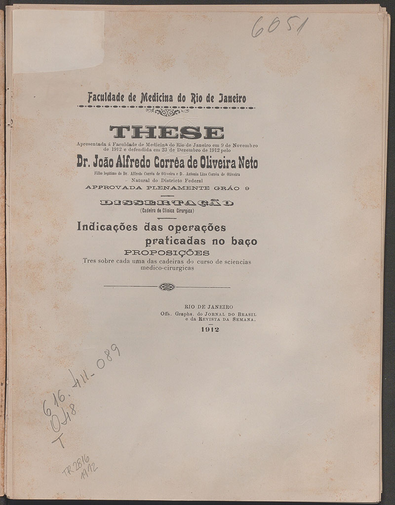 Imagem da obra Indicações das operações praticadas no baço