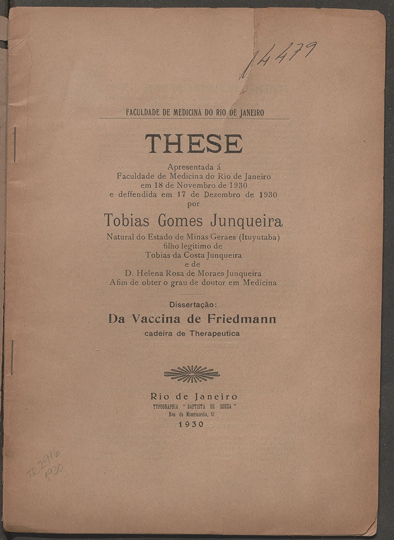 Imagem da obra Da vaccina de Friedmann