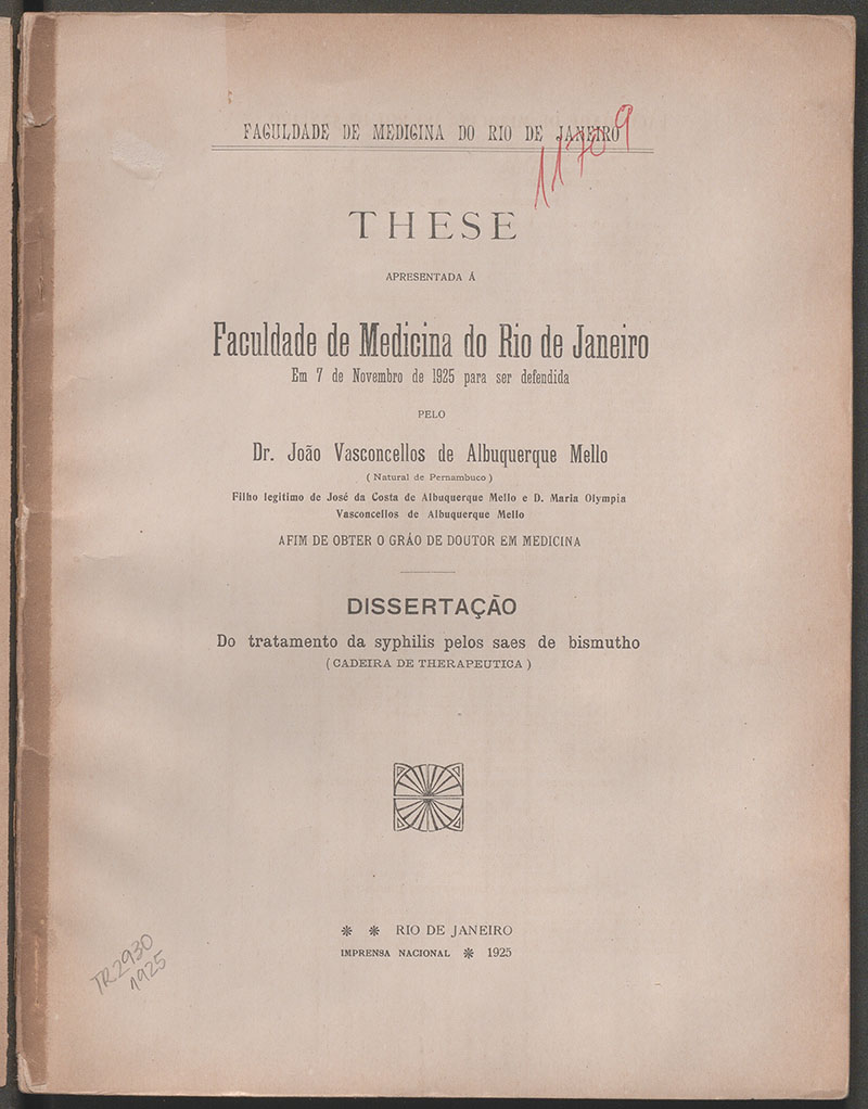 Imagem da obra Do tratamento da syphilis pelos saes de bismutho