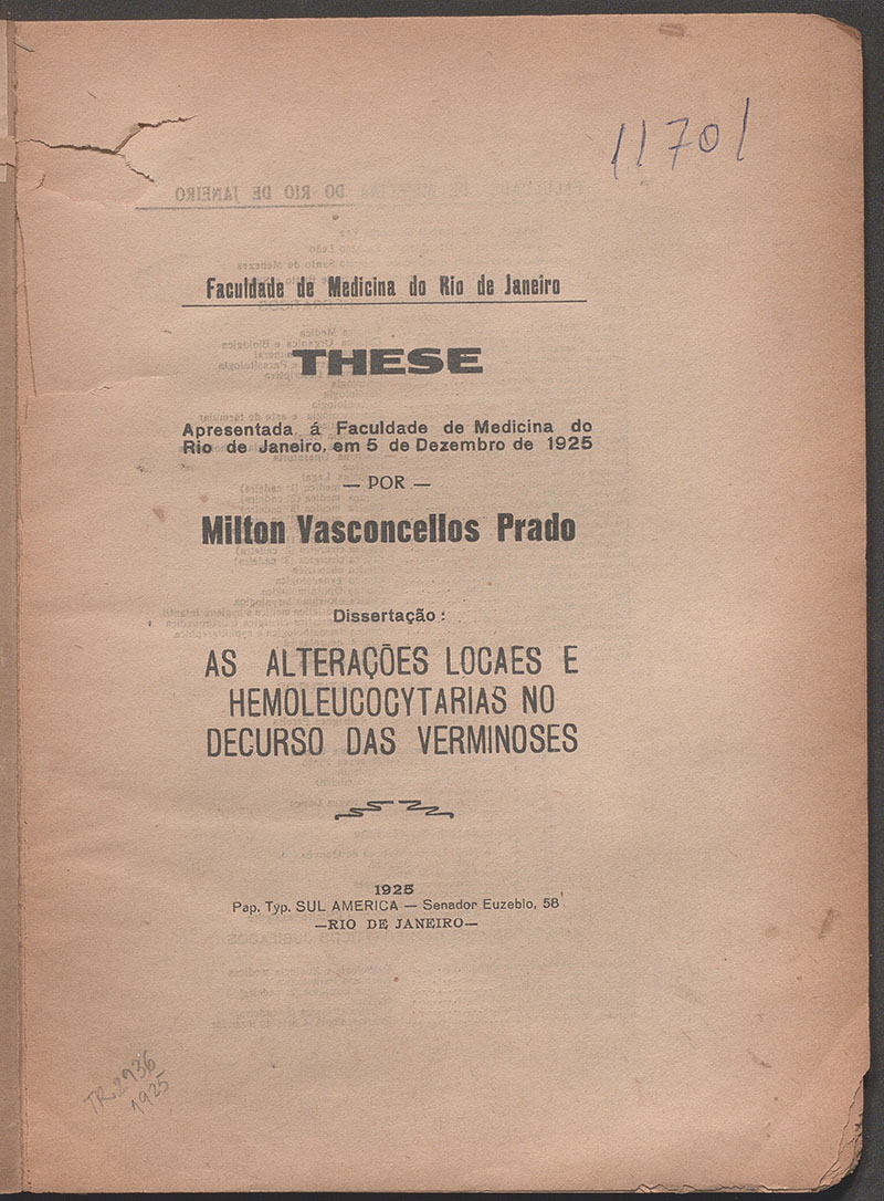 Imagem da obra As alterações locaes e hemoleucocytarias no decurso das verminoses