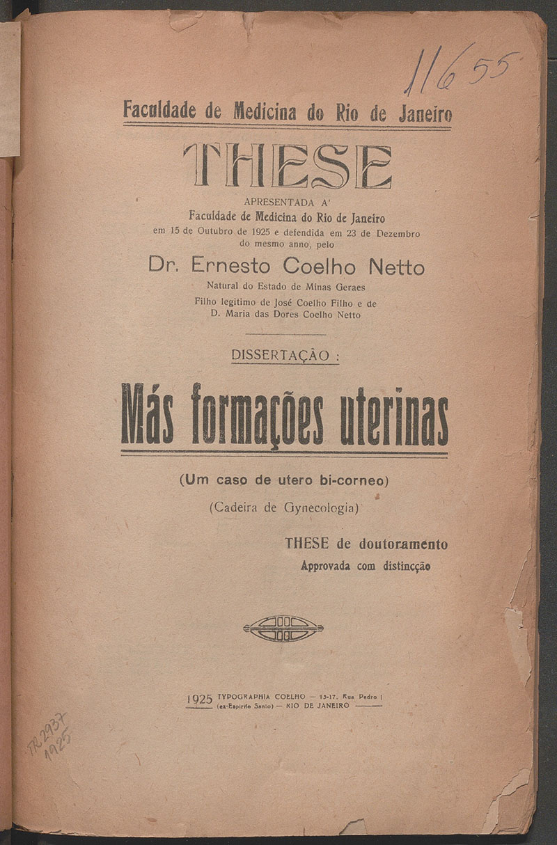 Imagem da obra Más formações uterinas: (um caso de utero bi-corneo)