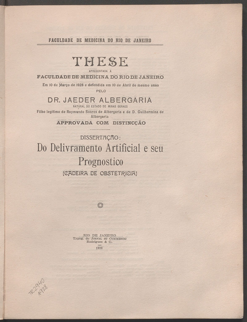 Imagem da obra Do delivramento artificial e seu prognostico