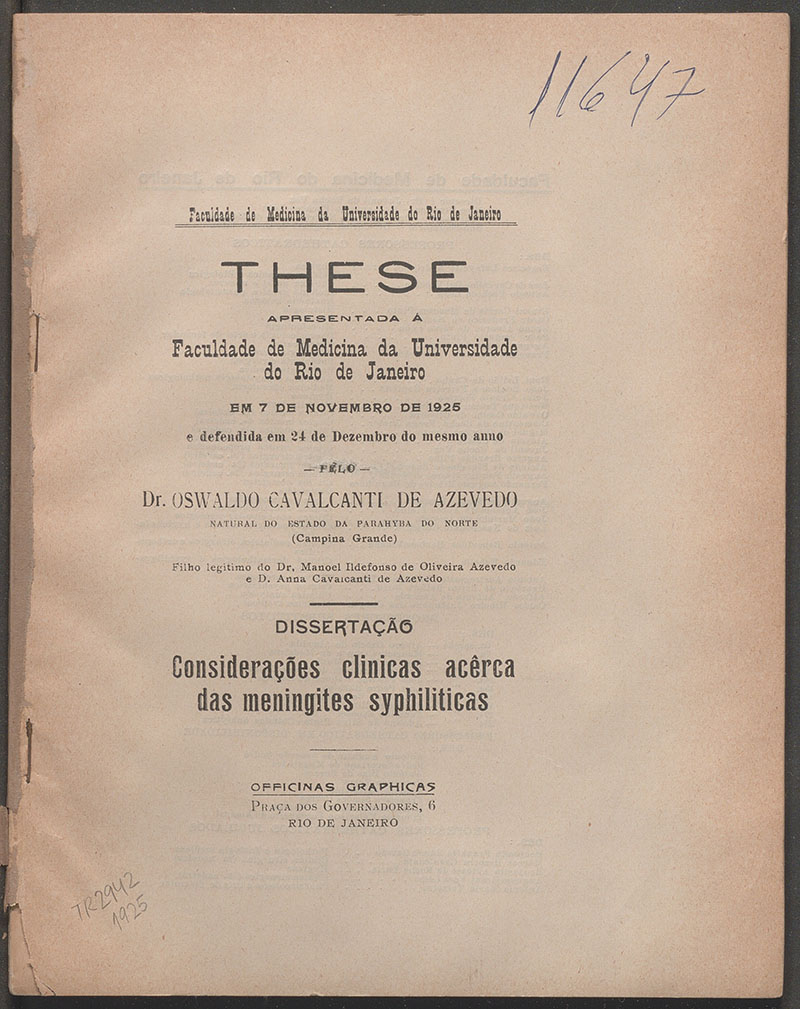 Imagem da obra Considerações clinicas acerca das meningites syphiliticas
