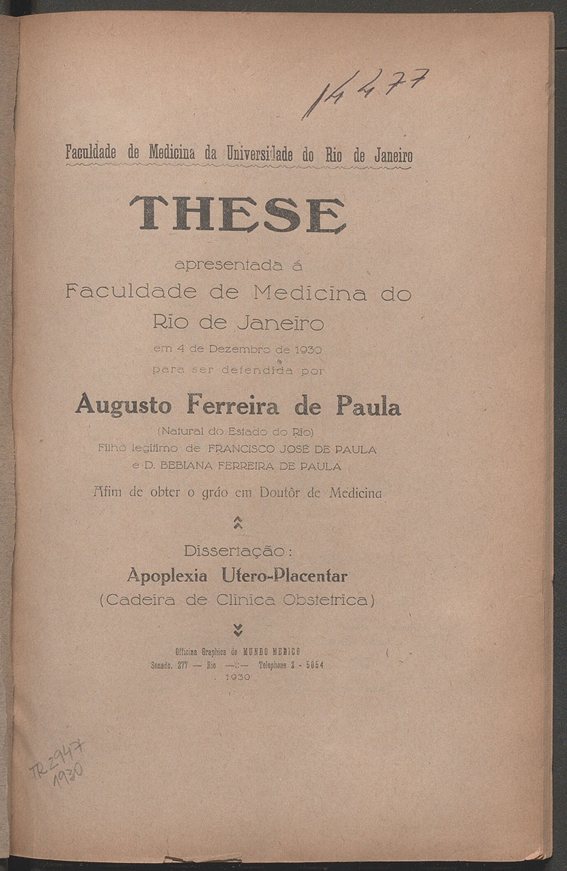 Imagem da obra Apoplexia utero-placentar