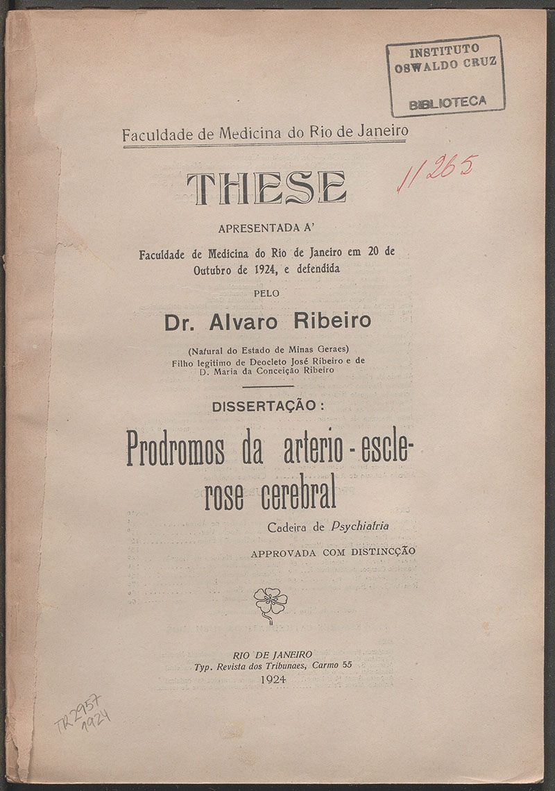 Imagem da obra Prodomos da arterio-esclerose cerebral