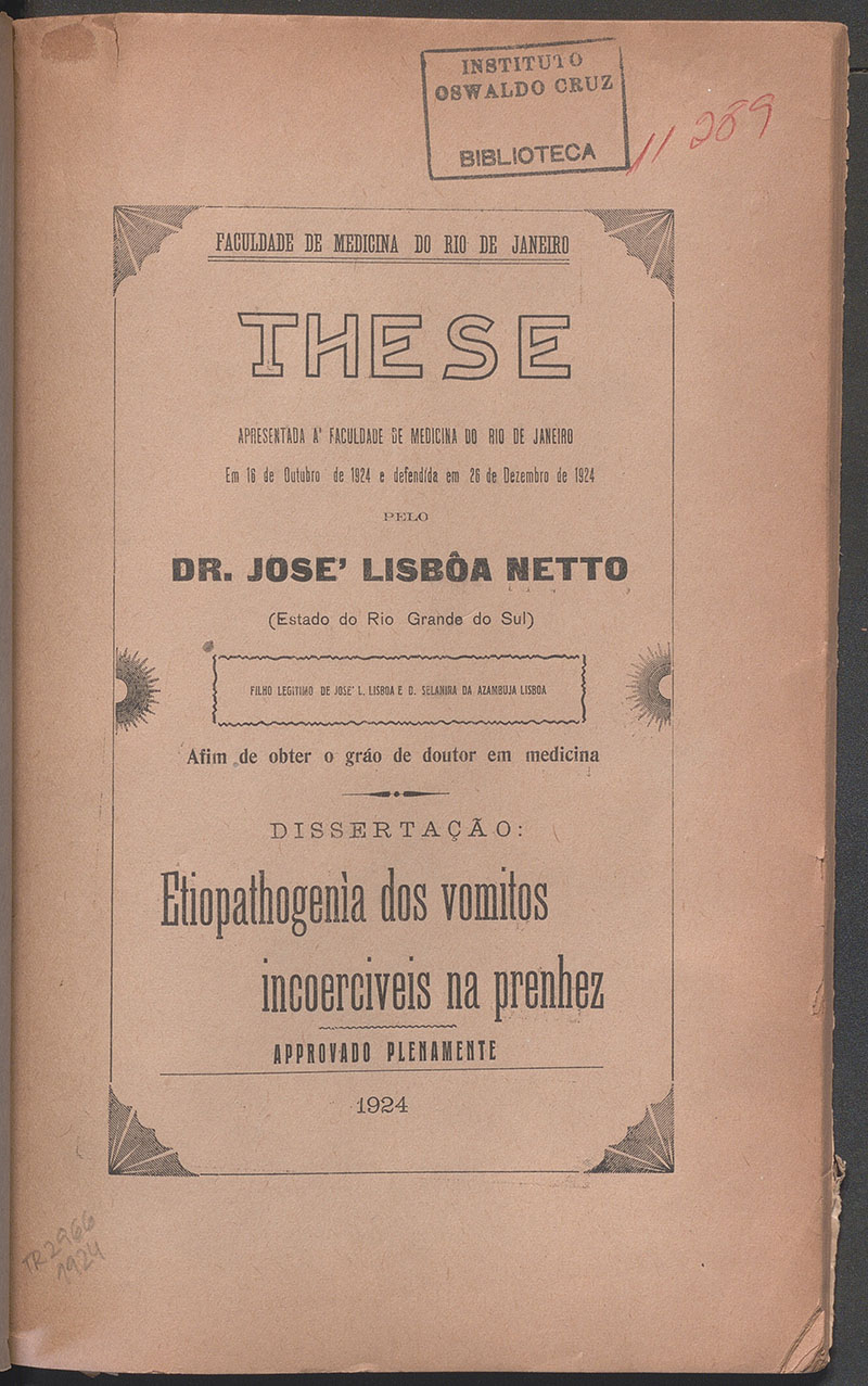 Imagem da obra Etiopathogenia dos vomitos incoerciveis na prenhez