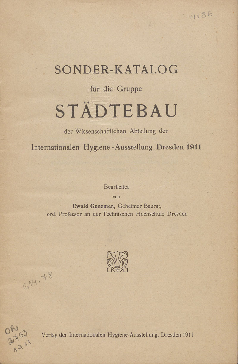 Imagem da obra Sonder-Katalog für die Gruppe Städtebau: der wissenschaftlichen Abteilung der Internationalen Hygiene-Ausstellung Dresden 1911
