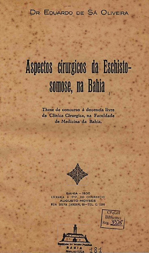 Imagem da obra Aspectos cirurgicos da Eschistosomose na Bahia 