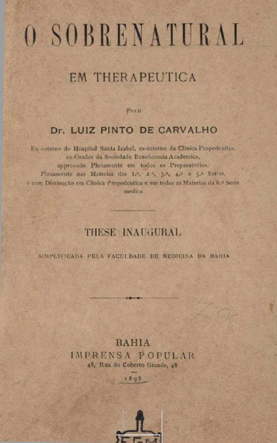 imagem do livro O sobrenatural em therapeutica