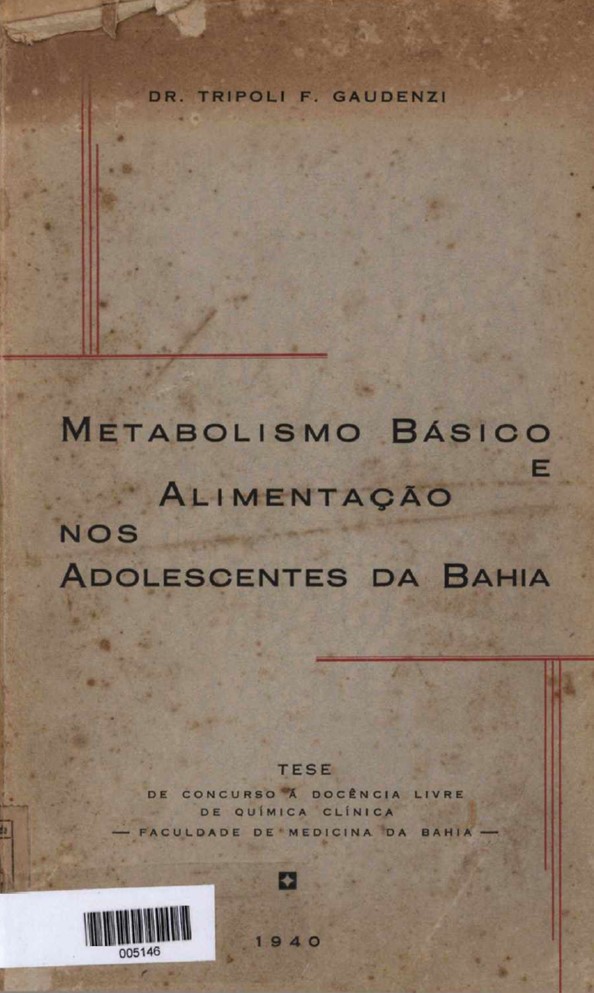 Imagem da obra Metabolismo básico e alimentação nos adolecentes da Bahia