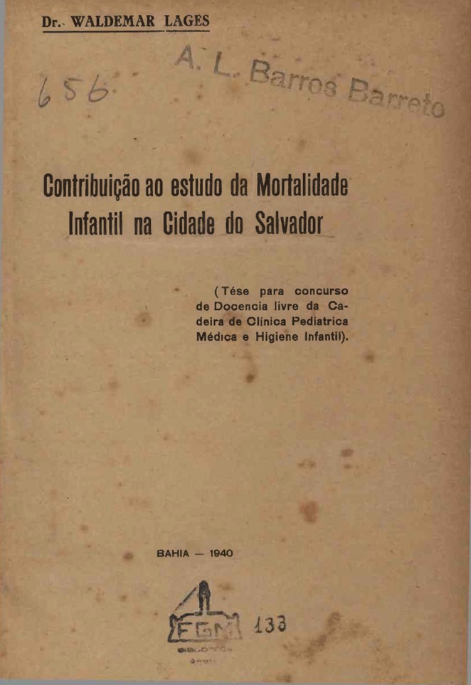 Imagem da obra Contribuição ao estudo da mortalidade infantil na cidade do Salvador
